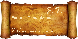 Ponert Tonuzóba névjegykártya